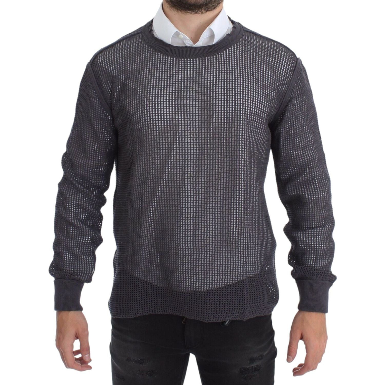 Dolce & Gabbana Purple Runway Netz Pullover Netted Sweater