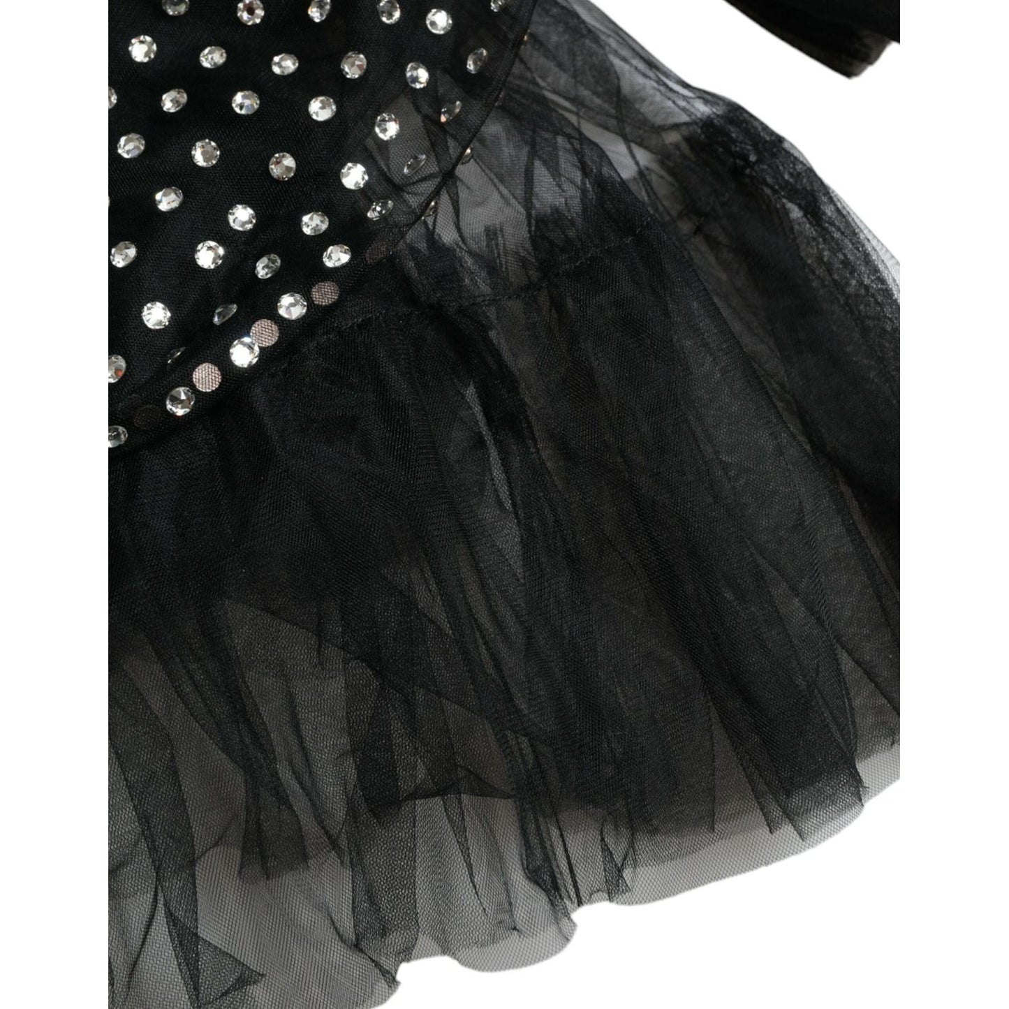 Dolce & Gabbana Black Crystal Embellished A-line Gown Dress