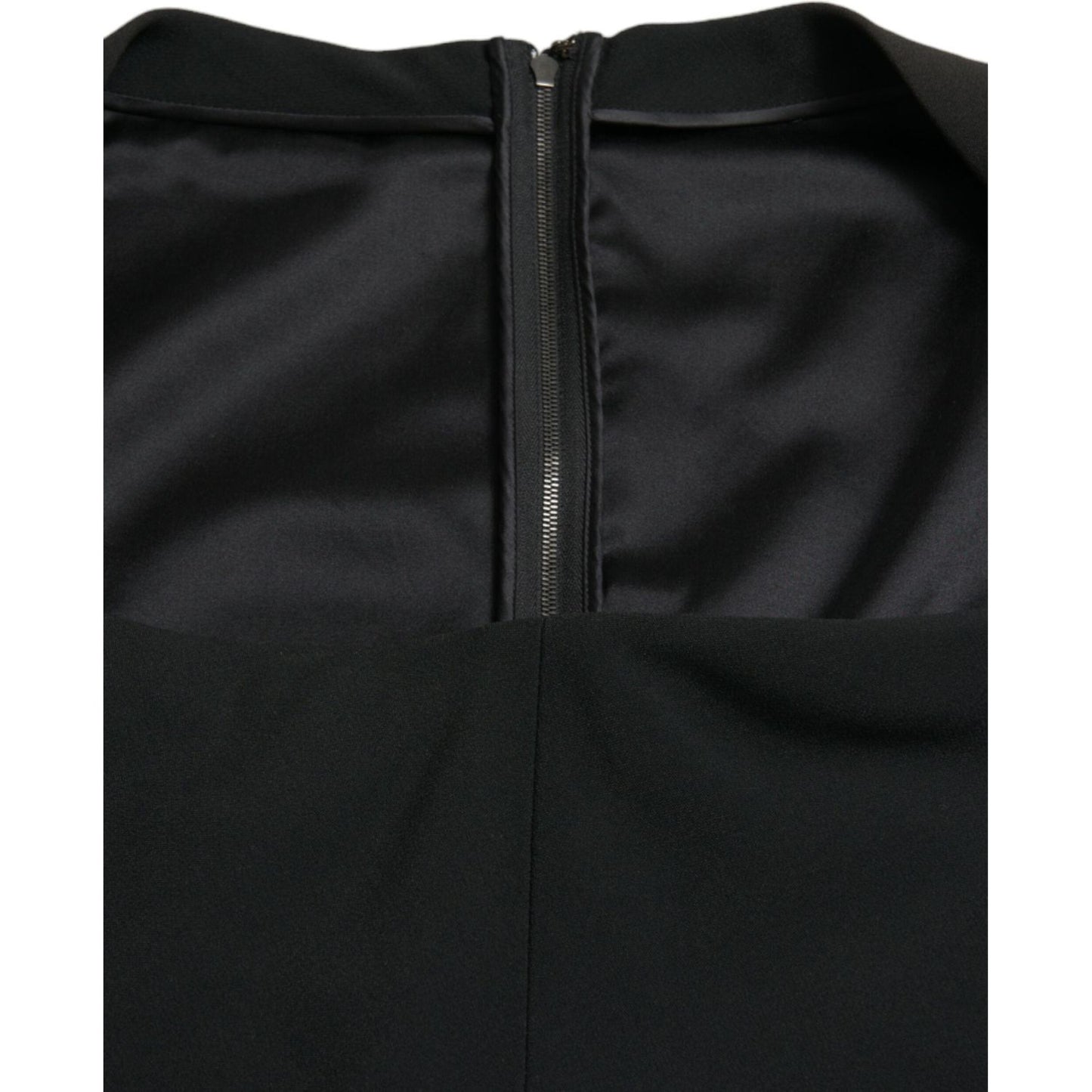 Dolce & Gabbana Black Cady Viscose Sleeveless Dress