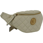 Versace Elegant White Lamb Leather Belt Bag Versace Rosy Brown