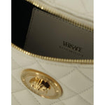 Versace Elegant White Lamb Leather Belt Bag Versace Rosy Brown