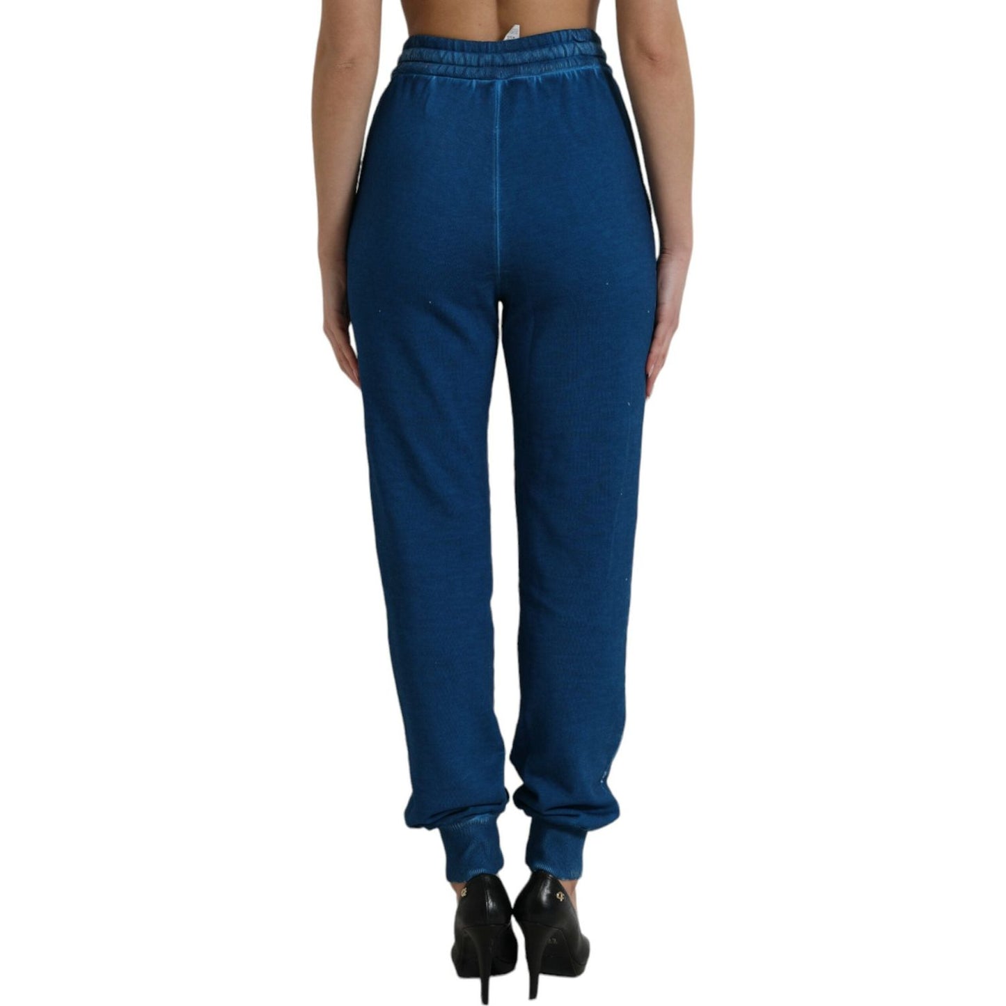 Dolce & Gabbana Blue Logo Cotton Jogger Sweatpants Pants