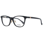 Max Mara Black Women Glasses Frame, full-rim plastic, rectangular style with demo lenses, includes branded case, 55-17-145 size.