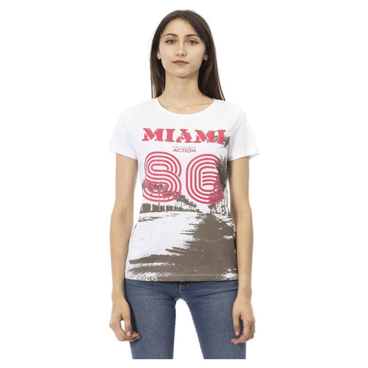 Trussardi Action White Cotton Women T-Shirt TR-24170-XS