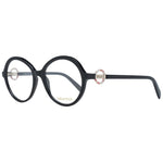 Emilio Pucci Black Women Glasses Frame, full-rim plastic material, round style with demo lenses, size 54-17-140, includes branded case.