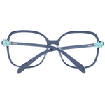 Emilio Pucci Blue Women Glasses Frame in full-rim square style, plastic material, demo lenses, size 54-16-140, includes branded case.