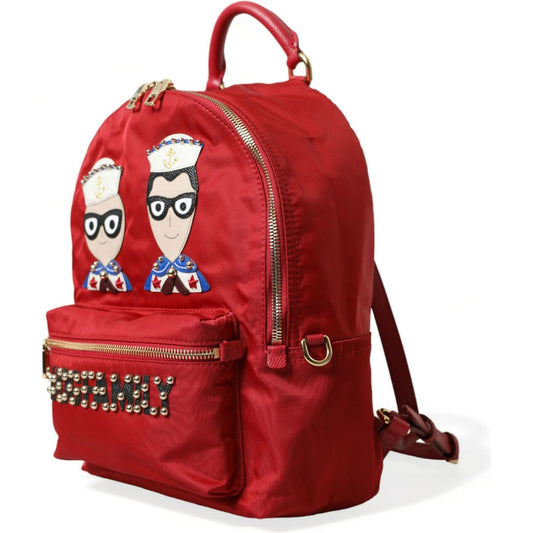 Dolce & Gabbana Red #DGFAMILY Embellished Backpack VULCANO Bag BAG1151
