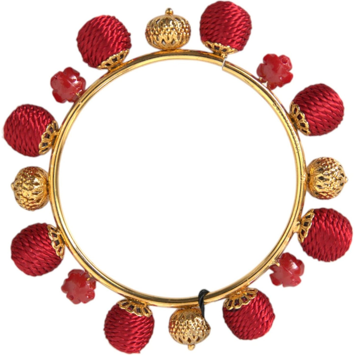 Dolce & Gabbana Gold Brass Red RUNWAY Sicilia Natale Roses Bracelet SMY101401