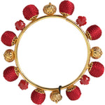 Dolce & Gabbana Gold Brass Red RUNWAY Sicilia Natale Roses Bracelet SMY101401