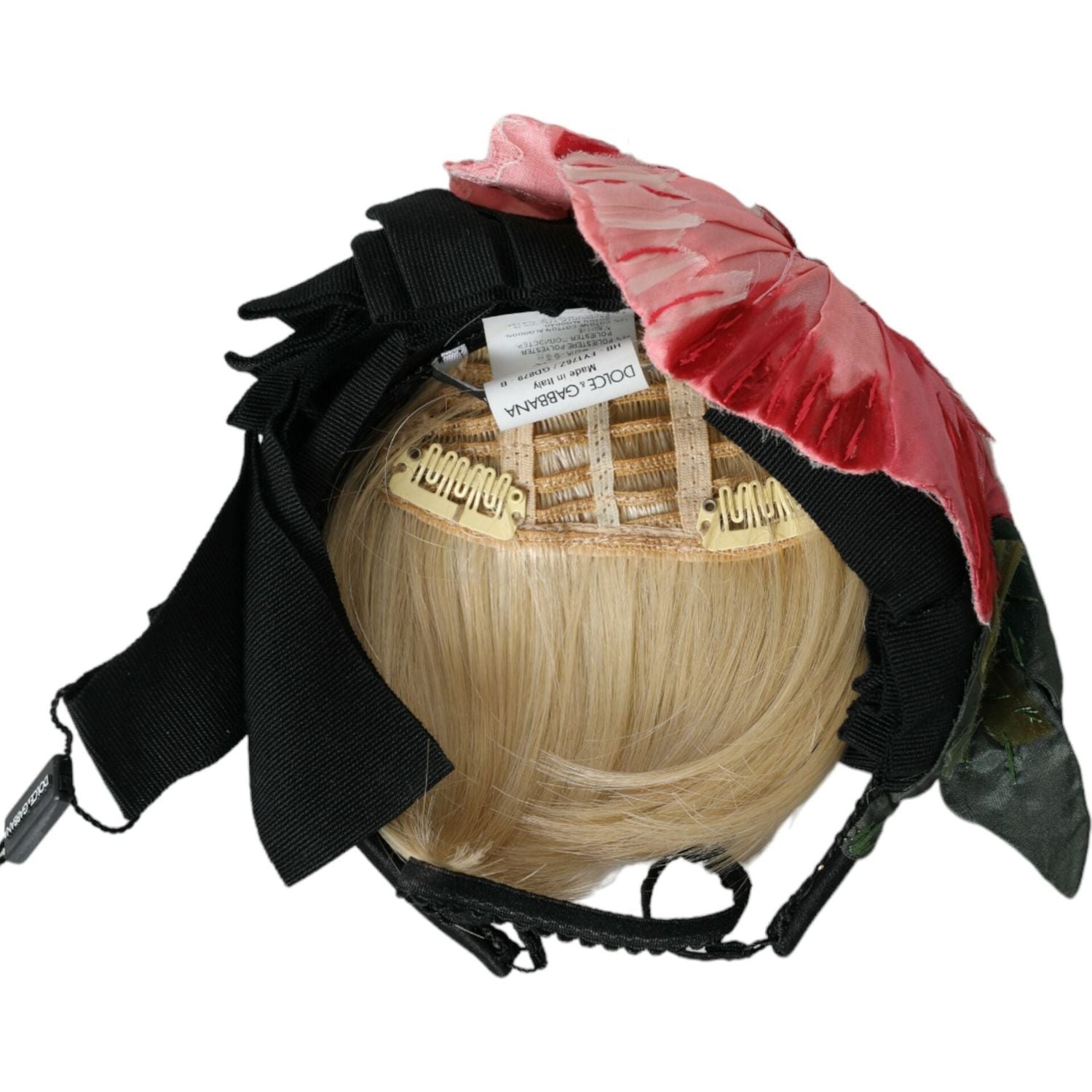 Dolce & Gabbana Black Viscose White Hair Parrucchiera Headband Diadem