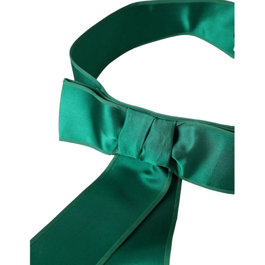 Dolce & Gabbana Green Silk Satin Waist Women Belt WMB391-42