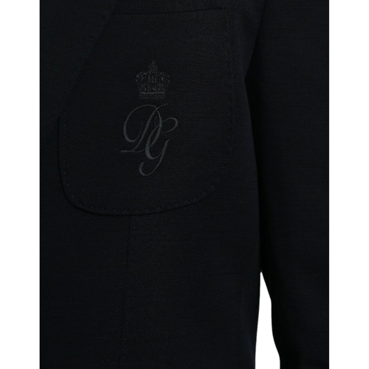Dolce & Gabbana Black Wool Single Breasted Coat Blazer