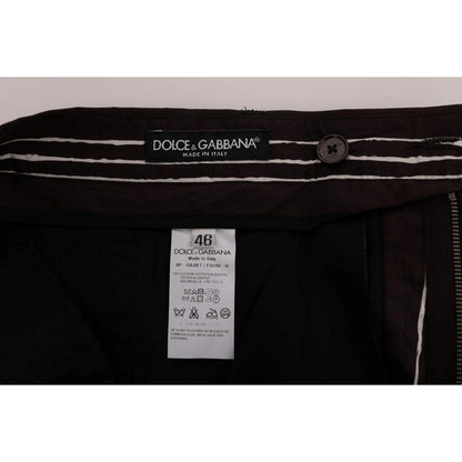 Dolce & Gabbana Bordeaux White Striped Hemp Casual Shorts