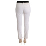 Ermanno Scervino White Cotton Slim Fit Casual Pants SIG30310-1