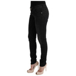 Acht Black Denim Cotton Bottoms Slim Fit Jeans SIG30415-1