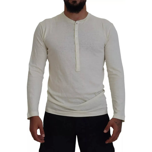 Dsquared² Beige Cotton Linen Long Sleeves Pullover Sweater TSH3758-44