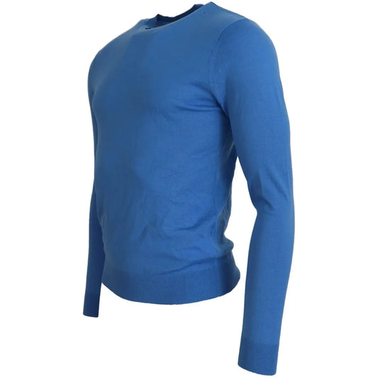 Dsquared² Blue Wool Long Sleeves Crewneck Pullover Sweater TSH83207-46