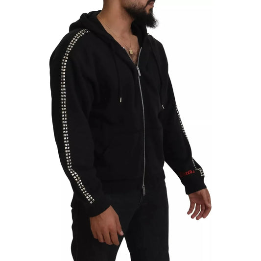 Dsquared² Black Embellished Full Zip Hooded Sweater TSH84019-48
