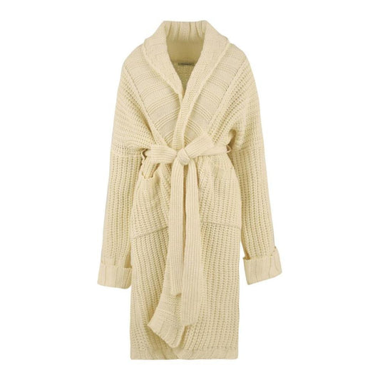 Hinnominate White Marabou Women Cardigan HI-11653-M