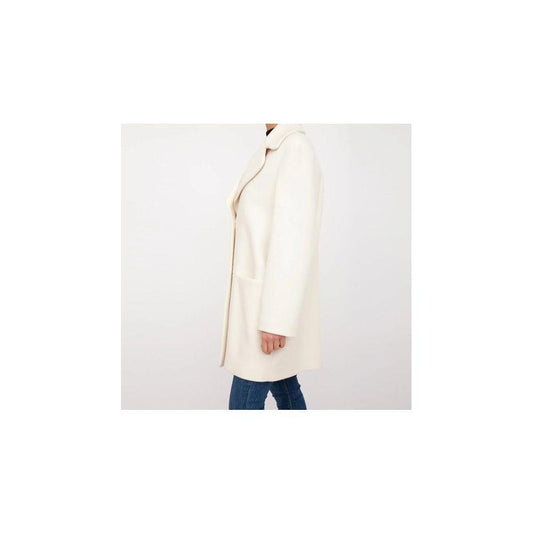 Love Moschino Chic White Winter Elegance Long Coat LO-10253-IT46 | L