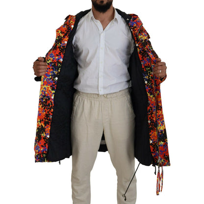 Dsquared² Multicolor Long Hooded Cargo Pocket Coat Jacket