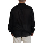 Dsquared² Black Cotton Collared Long Sleeves Formal Shirt TSH83555-48