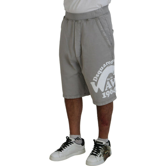 Dsquared² Gray Printed Pull On Men Casual Bermuda Shorts PAN74468-48