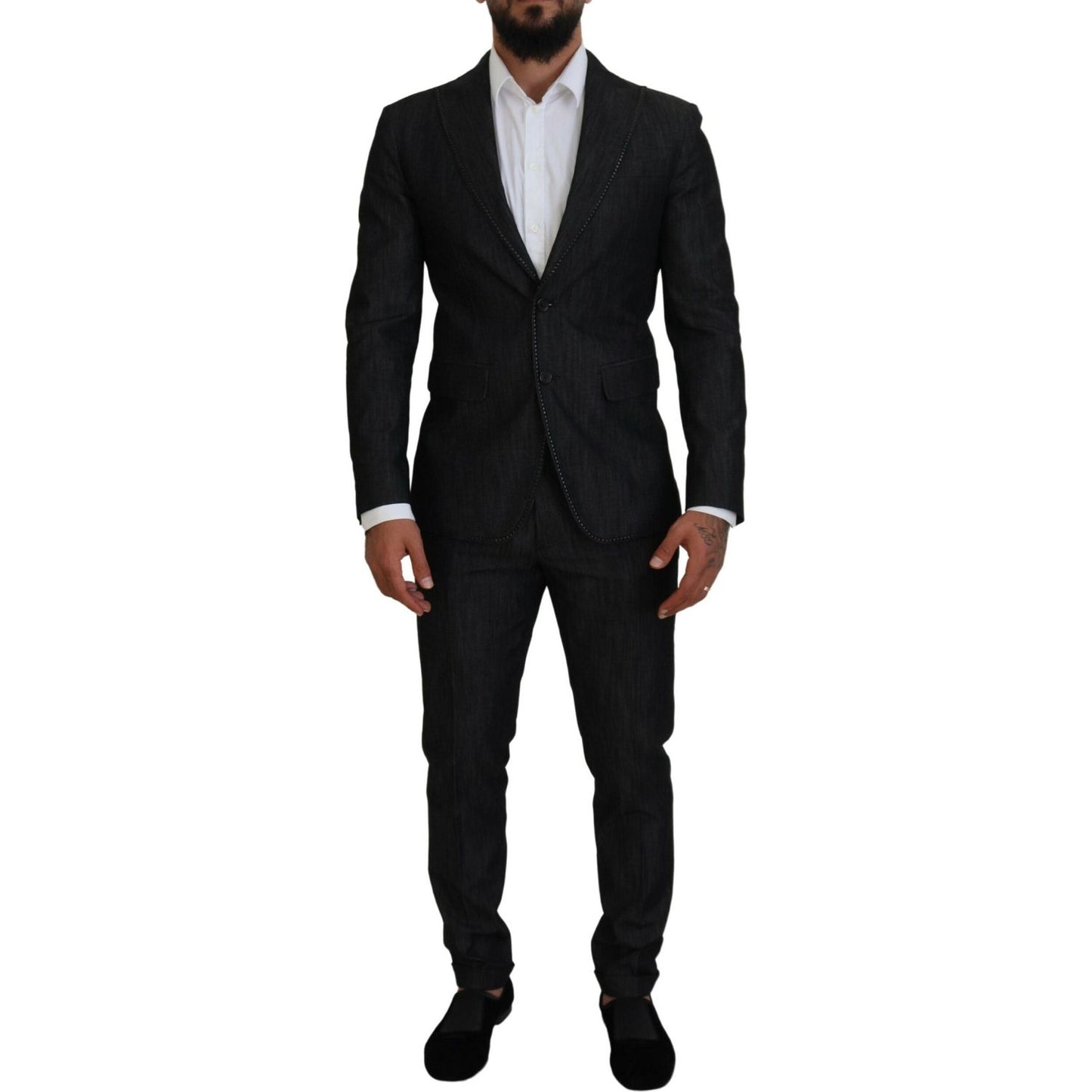 Dsquared² Black Cotton Single Breasted 2 Piece MIAMI Suit KOS2013-48