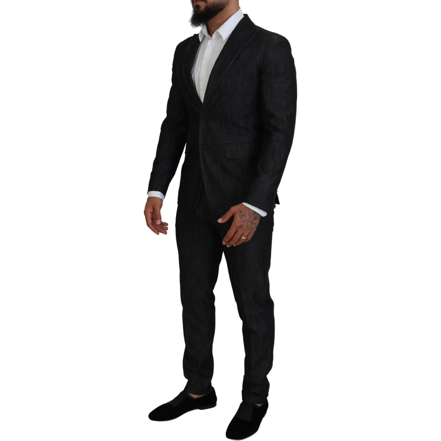 Dsquared² Black Cotton Single Breasted 2 Piece MIAMI Suit KOS2013-48