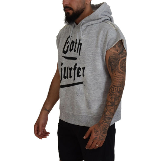 Dsquared² Light Gray Cotton Short Sleeves Hooded T-shirt TSH83474-48