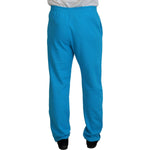 Dsquared² Light Blue Cotton Logo Print Casual Pants PAN74378-48