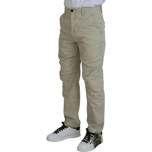 Dsquared² Beige Cotton Straight Fit Men Casual Pants PAN74436-48