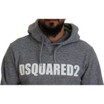 Dsquared² Gray Cotton Hooded Logo Print Men Pullover Sweater TSH83481-48