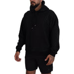 Dsquared² Black Cotton Hooded Printed Men Pullover Sweater TSH83492-48