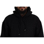Dsquared² Black Cotton Hooded Printed Men Pullover Sweater TSH83492-48