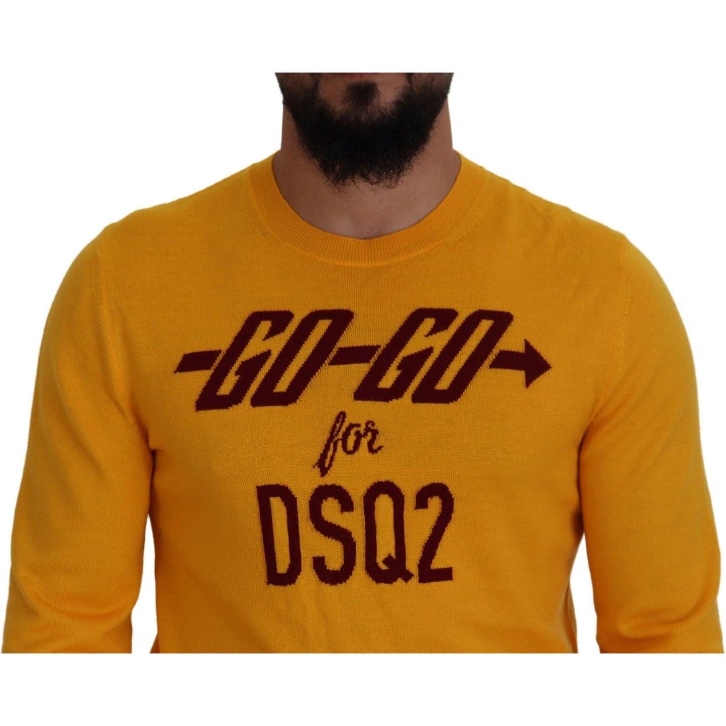 Dsquared² Orange Wool Long Sleeves Men Pullover Sweater TSH83538-48