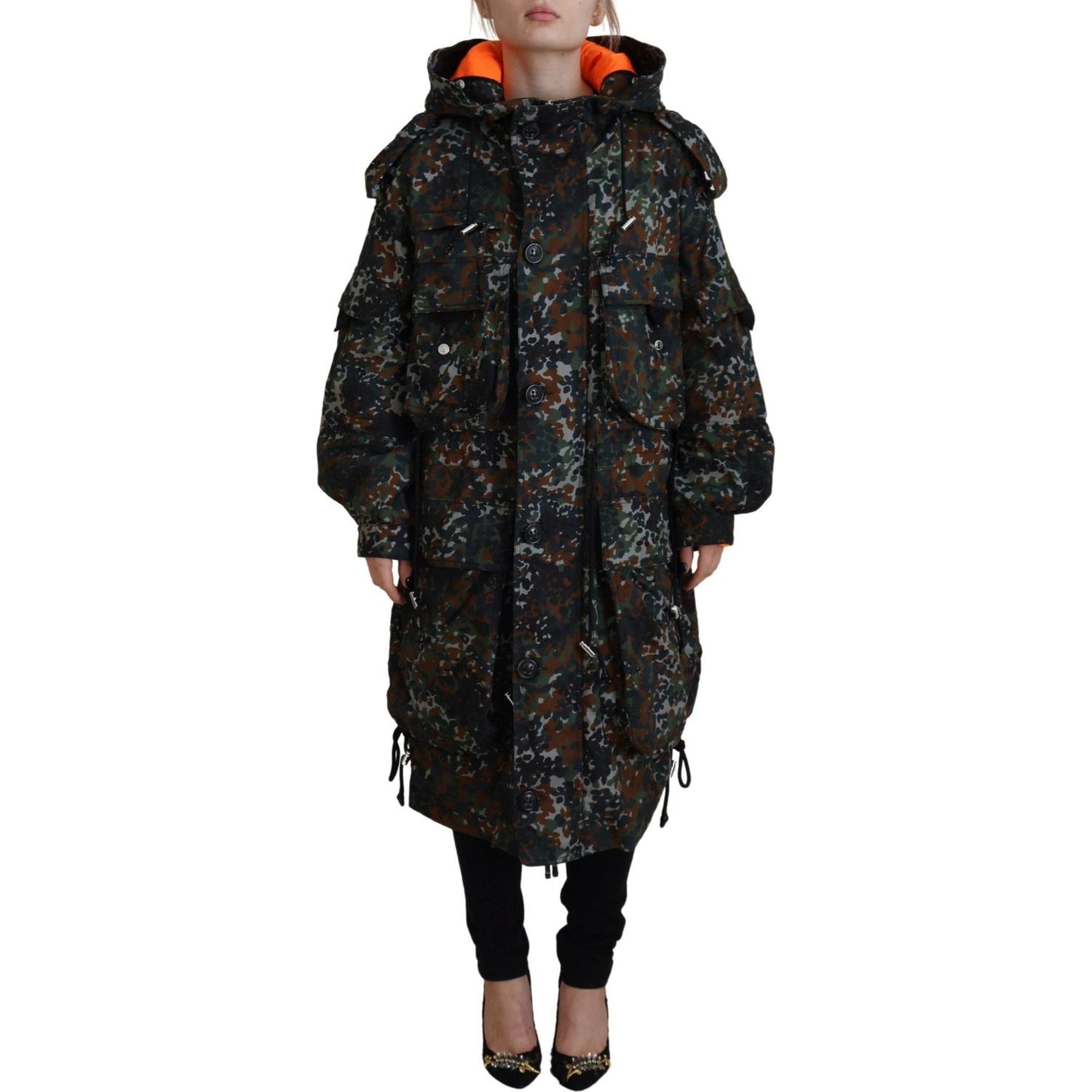 Dsquared² Green Hooded Goth Camouflage Print Parka Coat Jacket JKT3530-38
