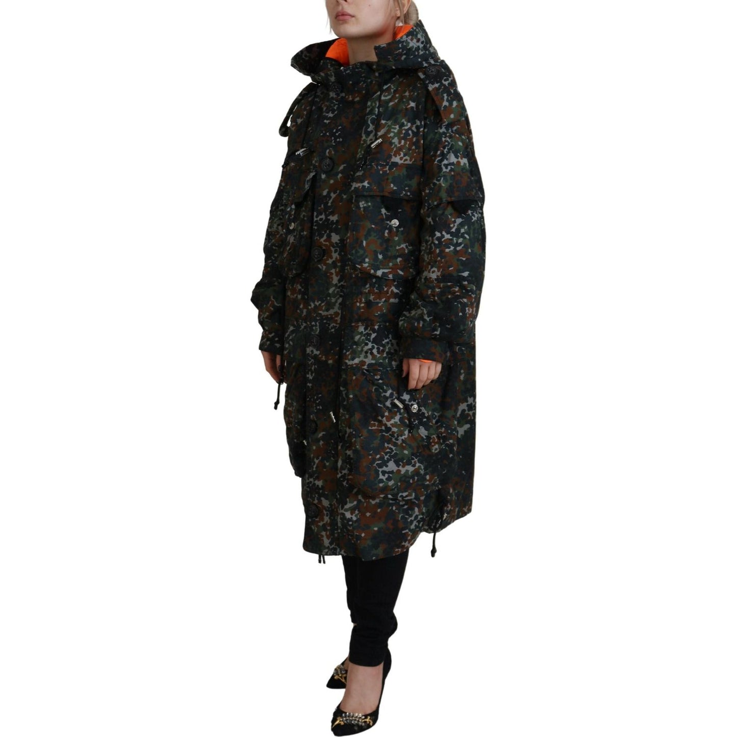 Dsquared² Green Hooded Goth Camouflage Print Parka Coat Jacket JKT3530-38