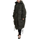 Dsquared² Green Hooded Full Zip Long Parka Coat Jacket JKT3531-38