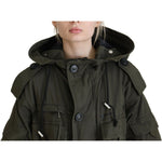 Dsquared² Green Hooded Full Zip Long Parka Coat Jacket JKT3531-38