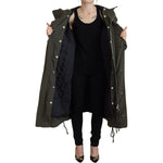 Dsquared² Green Hooded Full Zip Long Parka Coat Jacket JKT3531-38