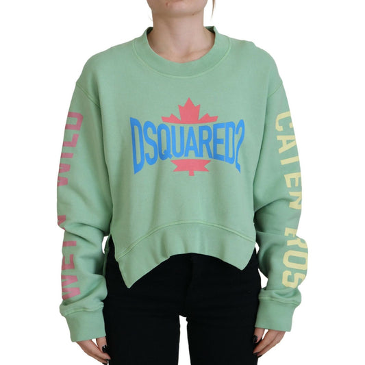 Dsquared² Green Logo Printed Crew Neck Long Sleeve Sweater TSH83447-38
