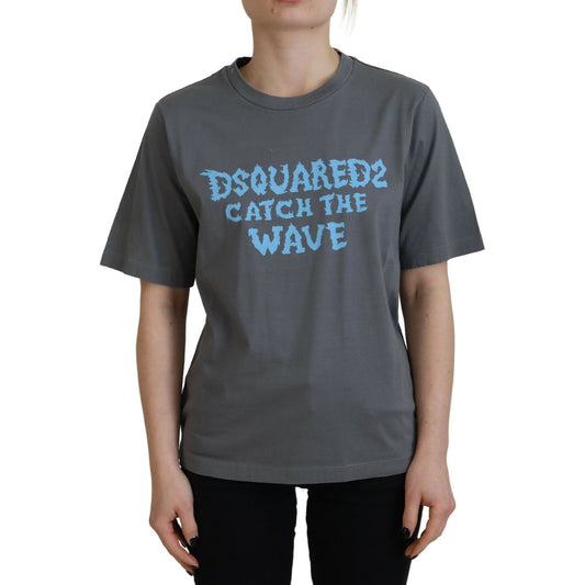 Dsquared² Gray Logo Cotton Crewneck Short Sleeve Tee T-shirt TSH83402-38