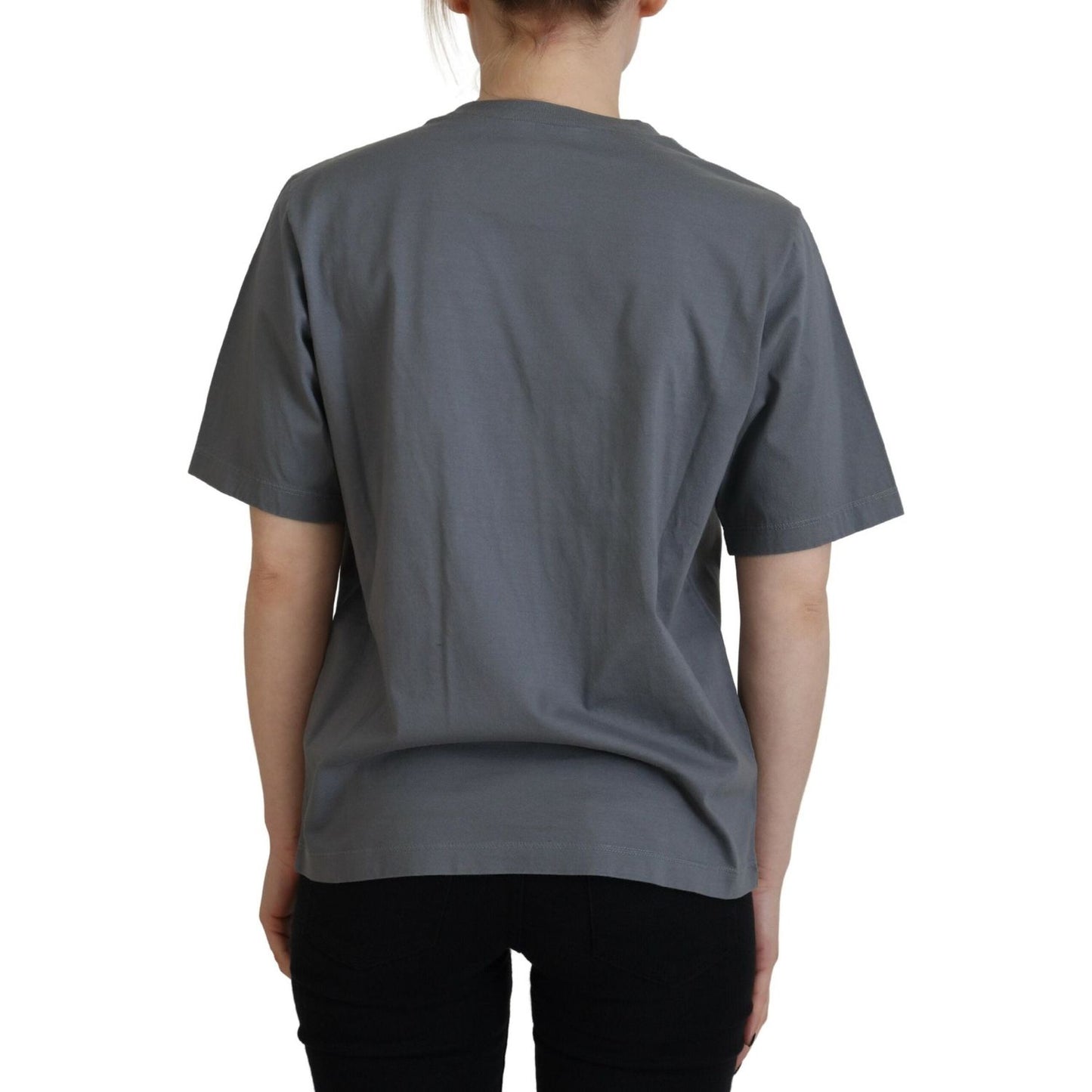 Dsquared² Gray Logo Cotton Crewneck Short Sleeve Tee T-shirt TSH83402-38