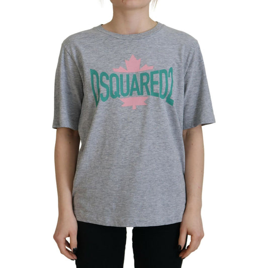 Dsquared² Gray Logo Cotton Crewneck Short Sleeve Tee T-shirt TSH83407-38