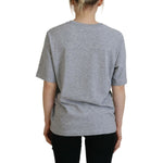 Dsquared² Gray Logo Cotton Crewneck Short Sleeve Tee T-shirt TSH83407-38