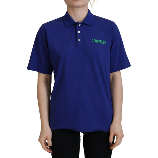 Dsquared² Blue Collared Writings Polo Short Sleeves T-shirt TSH83412-38