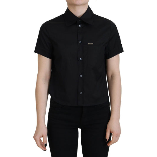Dsquared² Black Collared Button Down Short Sleeves Polo Top TSH83415-38