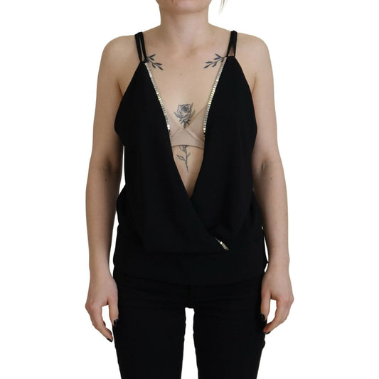 Dsquared² Black Embellished Deep V-neck Sleeveless Tank Top TSH83420-38