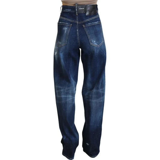 Dsquared² Blue High Waist Straight Denim Jeans San Diego PAN74500